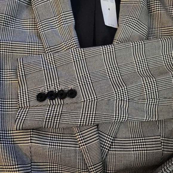 NWT Anne Taylor Black and White Check Blazer sz 4 - Picture 4 of 5